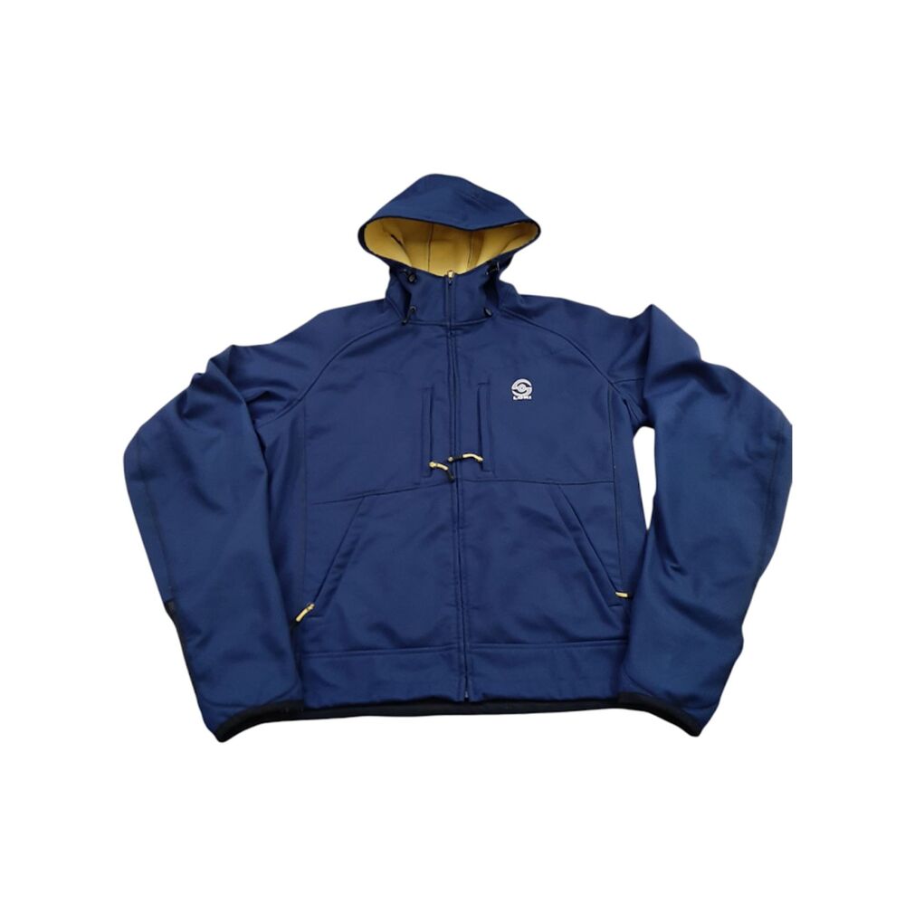 Loki Softshell Fleece Jacket Mens Medium Blue Full Zip Travel Hiking Mountain